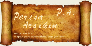 Periša Arsikin vizit kartica